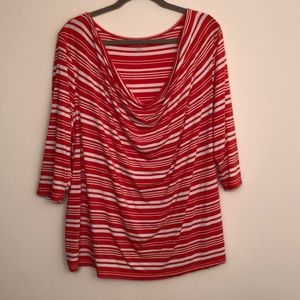 Orange and White Striped Shirt - Plus Size